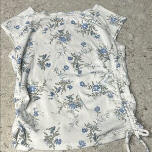 Abercrombie Kids white Ruched Tie Front‎ Blouse